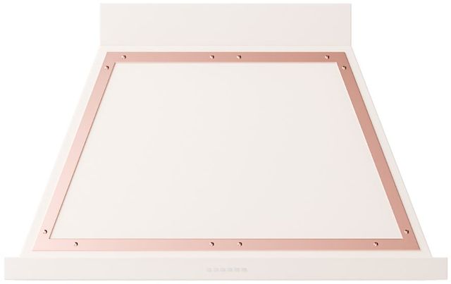 Ilve® Nostalgie II Noblesse 40" Antique White Wall Mounted Range Hood with Copper Trim-0