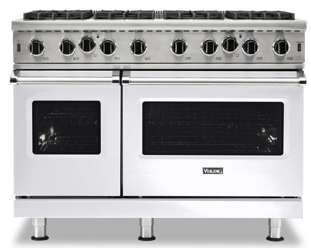 Viking® 5 Series 48" White Freestanding Natural Gas Range-0