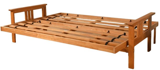 Kodiak Furniture Monterey Oregon Trail Saddle/Butternut Queen Futon with Mattress-2