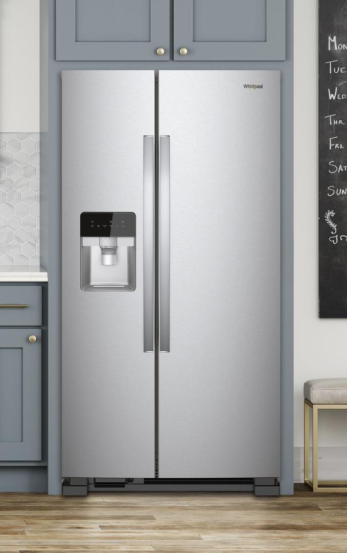 Whirlpool 33 in. 21.4 Cu. Ft. Monochromatic Stainless Steel Side-By-Side Refrigerator - Thumbnail 4