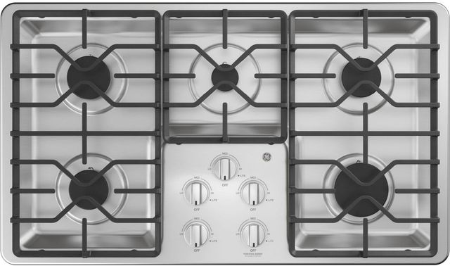 GE® 36" Stainless Steel Built-In Gas Cooktop-0