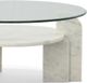 Century® Grand Tour Furniture Nico Glass Top Coffee Table with White/Grey Marble Base-1