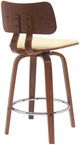 Armen Living Pico Cream/Walnut Swivel Counter Stool-2