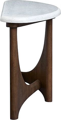 Magnussen Home® Arwen White Demilune Sofa Table with Brown Base-2
