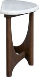 Magnussen Home® Arwen White Demilune Sofa Table with Brown Base-2