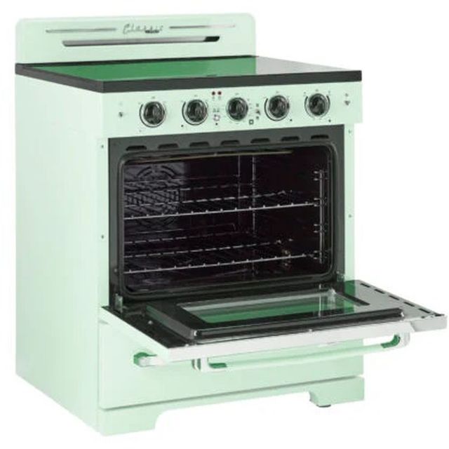 Unique® Appliances Classic Retro 30" Summer Mint Green Slide-In Electric Range-1