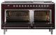Ilve® Nostalgie II Noblesse 60'' Burgundy Pro Style Dual Fuel Range with Chrome Trim-2