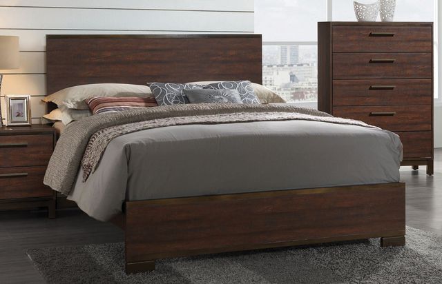 Coaster® Edmonton 4-Piece Rustic Tobacco Queen Panel Bedroom Set-1