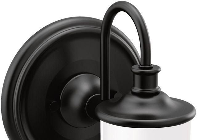 Moen® Belfield™ Matte Black One Globe Bath Light-1