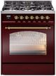 Ilve® Nostalgie II Series 30" Burgundy Pro Style Dual Fuel Range-0