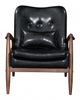 Zuo® Bully Black Lounge Chair and Ottoman-2