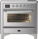 Ilve® Majestic III 36" Stainless Steel Pro Style Induction Range with Triple Glass Door and Chrome Trim-0
