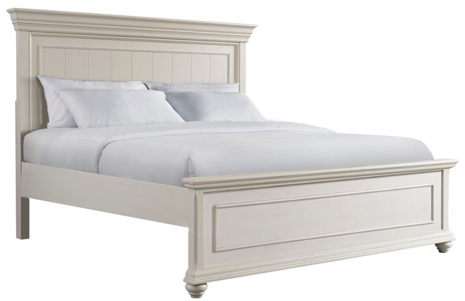 Elements International Slater Antique White Queen Panel Bed Bob Mills