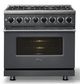 Viking® 7 Series 36" Cast Black Pro Style Dual Fuel Range-3