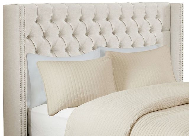 Olliix by Madison Park Cream Queen Amelia Upholstery Headboard-2