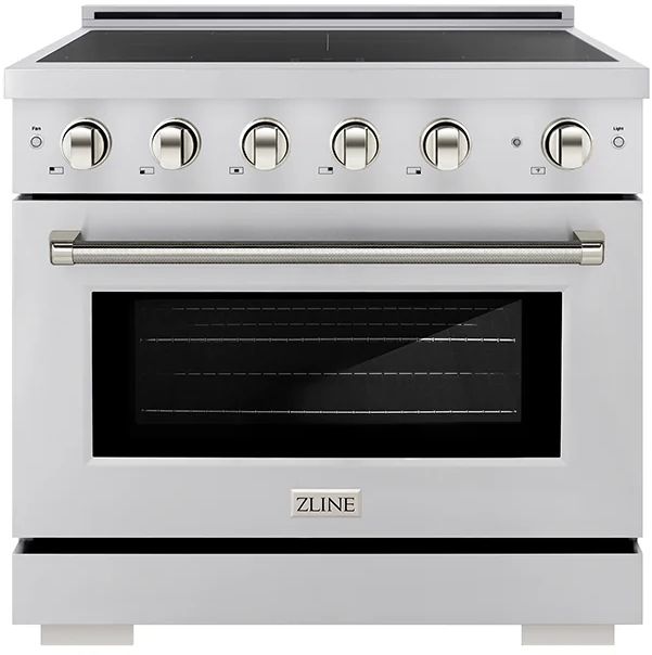 ZLINE Autograph Edition Paramount 36" Stainless Steel Pro Style Induction Range with Polished Nickel Helix Handle and Accents-0