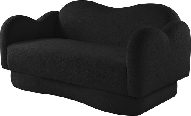 Meridian Furniture Bloom Black Teddy Fabric Loveseat-2