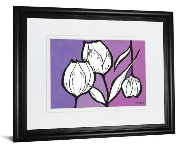 Classy Art Flowers in Unity Purple by David Bromstad Wall Art-1
