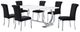 Furniture of America® Holbaek 5-Piece Silver/Black 80" Dining Table Set-0