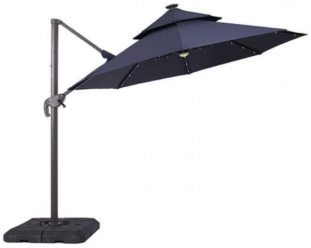 Furniture of America® Nuti Blue Aluminum/Fabric Outdoor Patio Umbrella and Base-2