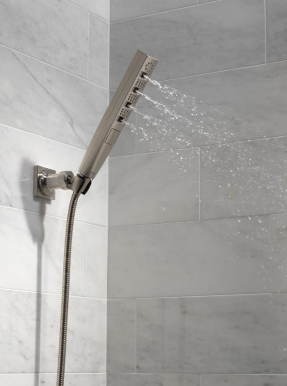 Delta Universal Showering Lumicoat® Stainless H2Okinetic® 4-Setting Wall Mount Hand Shower-2