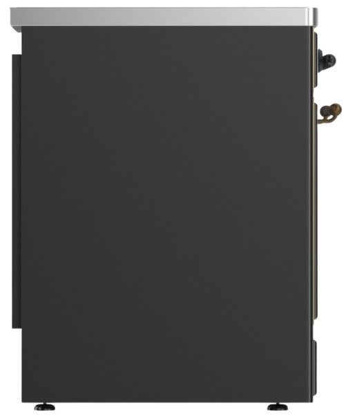 Ilve® Majestic III 30" Graphite Matte Pro Style Induction Range with Solid Door and Burnished Trim-3