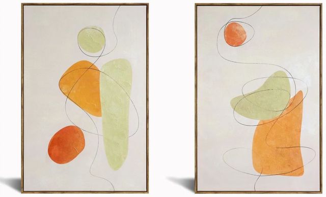 Classy Art 2-Piece 35" Hand Painted Textured Wall Art Set-1