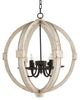 A & B Home Calder Distressed White Wooden Chandelier-1