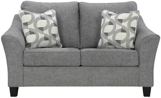 Benchcraft® Mathonia Smoke Loveseat-1