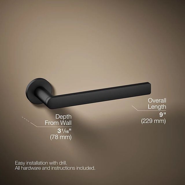 KOHLER® Composed® Matte Black Towel Arm-2