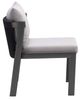 Zuo® Modern Horizon 2-Piece Gray Aluminum Fabric Outdoor Dining Chair Set-2