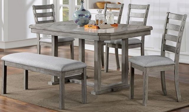 Furniture of America® Laquila 6-Piece Gray Dining Set-0