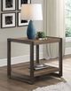 Mazin Furniture Douge Brown End Table with Gunmetal Frame -3
