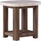 Signature Design by Ashley® Angel Island Beige Aluminum/Wicker Outdoor End Table with Brown Base-0
