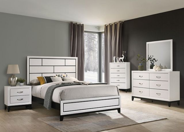 Furniture of America® Errico 4-Piece White Queen Bedroom Set-1