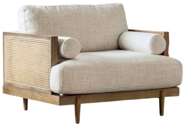 Furniture of America® Alesund Beige/Light Oak Accent Chair-0