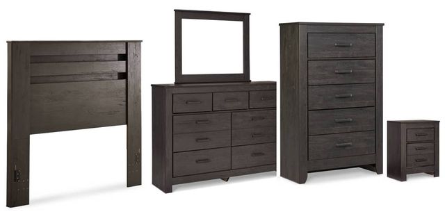 Signature Design by Ashley® Brinxton 5-Piece Charcoal Queen/Full Panel Headboard Bedroom Set-0