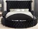 Furniture of America® Sansom Black Queen Upholstered Platform Bed-2