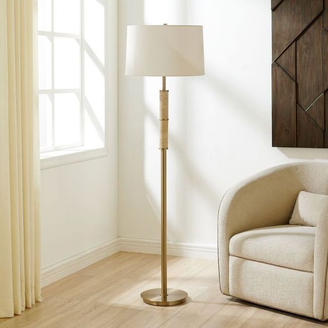 Uttermost® Verlaine Antique Gold Floor Lamp-1