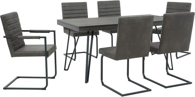 Signature Design by Ashley® Strumford Gray Dining Table with Black Metal Frames-3