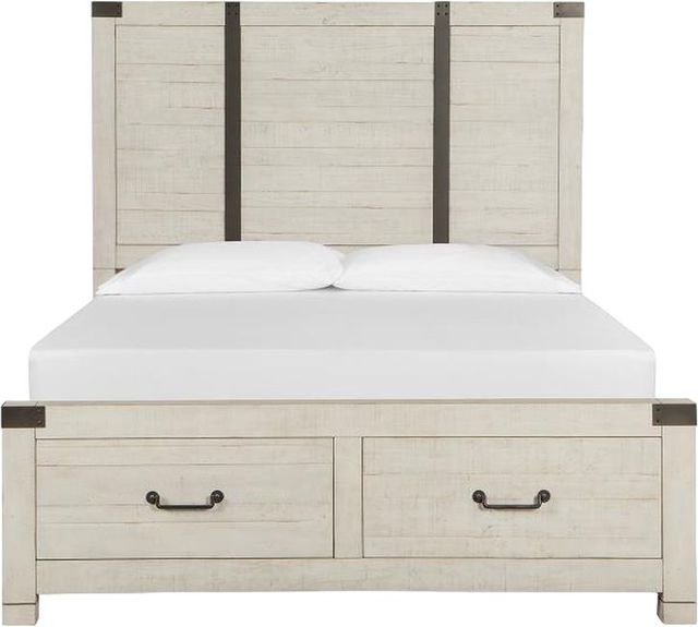 Magnussen Home® Chesters Mill Alabaster/Aged Iron California King Panel Storage Bed-1