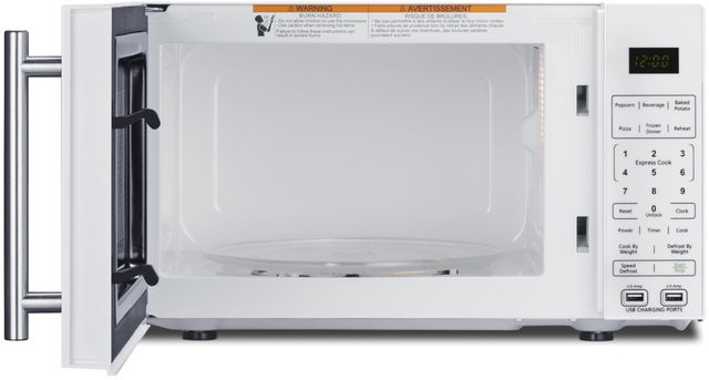 Summit® 0.7 Cu. Ft. White Countertop Microwave with USB Ports and Allocator-3