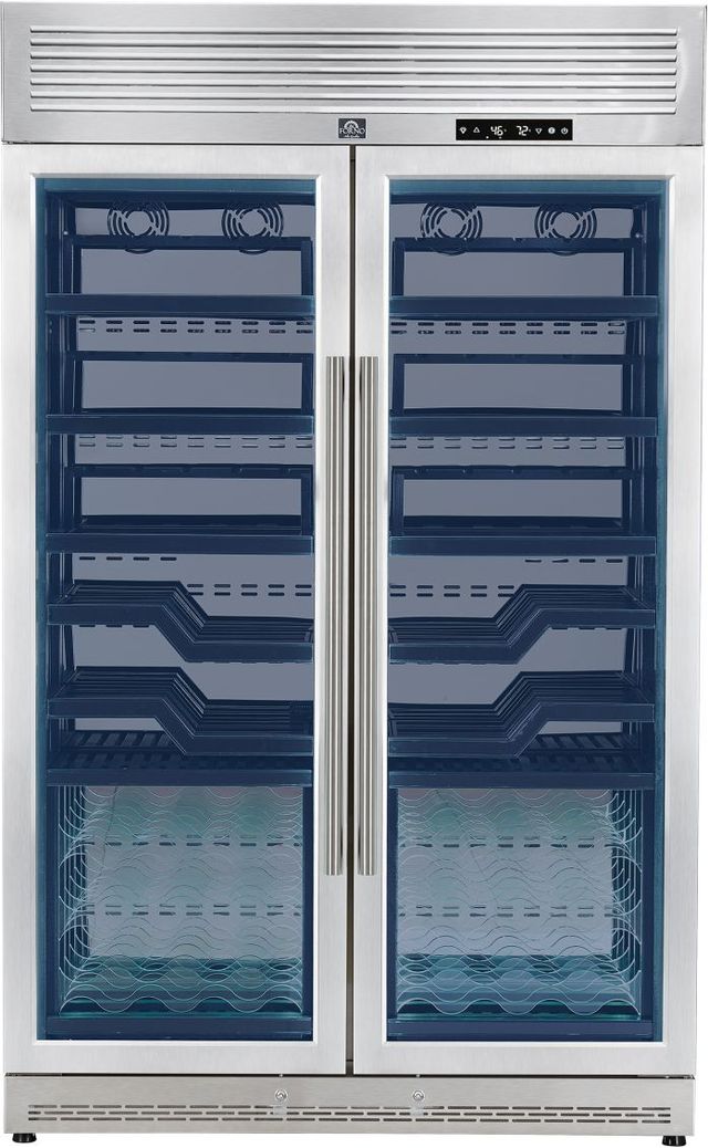 FORNO® Abruzzo Series Alta Qualita 48" 24 Cu. Ft. Stainless Steel Dual Zone Wine Cooler with -3