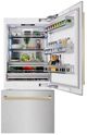 ZLINE Autograph Edition 36" 19.8 Cu. Ft. Satin Stainless Steel Built-In Bottom Freezer Refrigerator with Champagne Bronze Accents-4