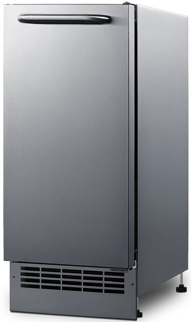 Summit® 15" 25 lb. Stainless Steel Outdoor Ice Maker-3