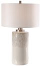 Uttermost® Georgios White Cylinder Table Lamp-3