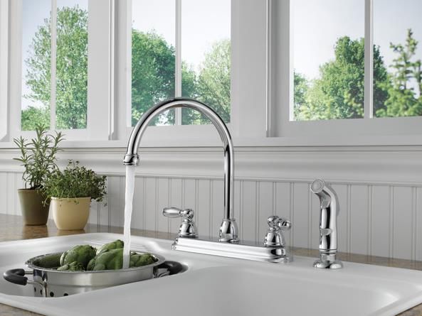 Peerless Claymore® Chrome 2-Handle Kitchen Faucet-1
