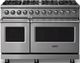 Viking® 5 Series 48" Stainless Steel Pro Style Dual Fuel (NG) Range with Polished Chrome Trim-0