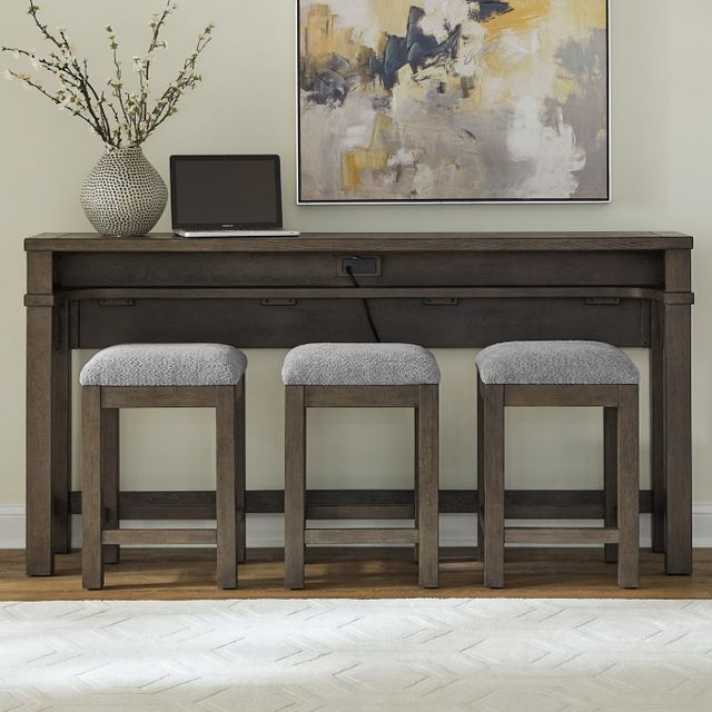 Liberty Furniture Cascade Falls 4-Piece Gray Mist/Satin Espresso Counter Dining Set-1