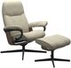 Stressless® by Ekornes® Customizable Consul Small Manual Recliner and Ottoman with Cross Base-0